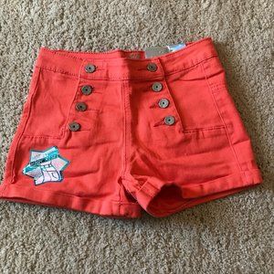 NWT Almost Famous High Waisted Orange Shorts